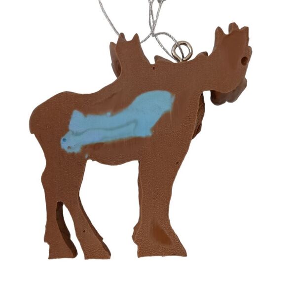 Maine Souvenir Moose Ornament Bar Harbor Resin Elk Christmas Cabincore Rustic. - Picture 7 of 15